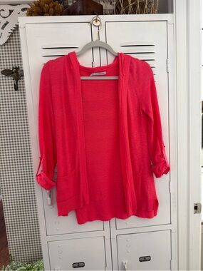 Maurices Hot Pink Open-Front Hooded Cardigan